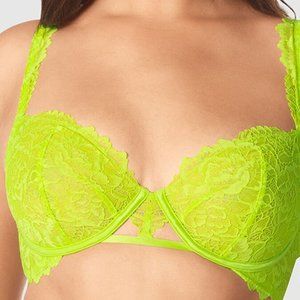 *NEW WITH TAGS* Unlined Lime Lace Demi Bra 34C